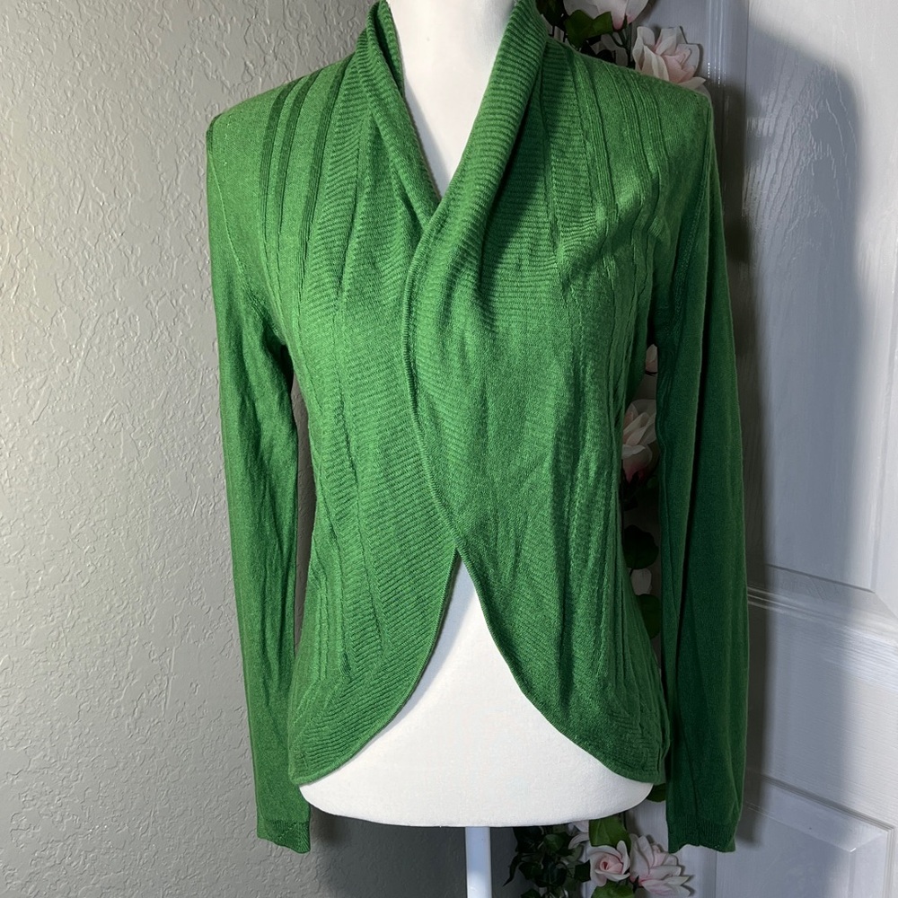 🍃Green Open Front Women's Sweater - Picture 14 of 15